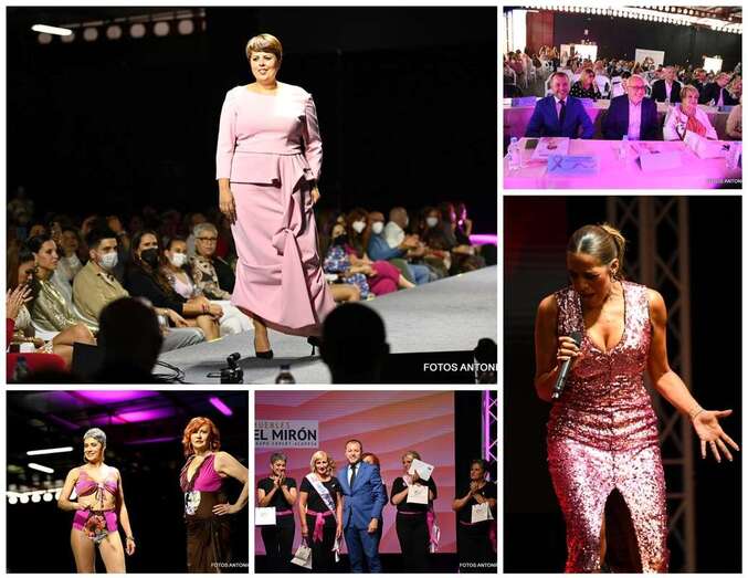 Collage de fotos del desfile, en el que participó la teldense Minerva Alonso, concejala y consejera insular
